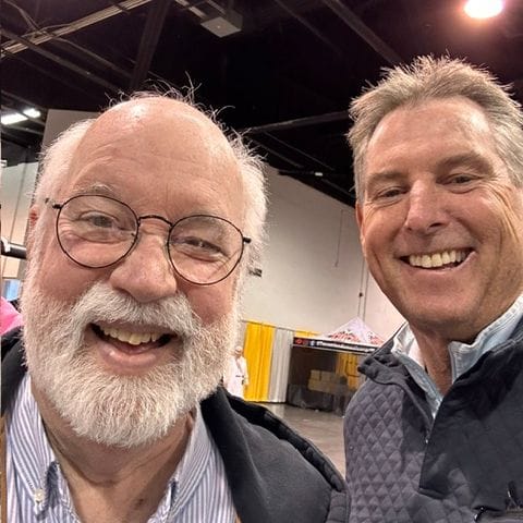 Father Greg Boyle, the Jesuit priest who founded Homeboy Industries, being interviewed for The Good News Journey podcast